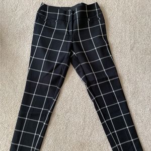 Loft Black Plaid Skinny Work Pants
